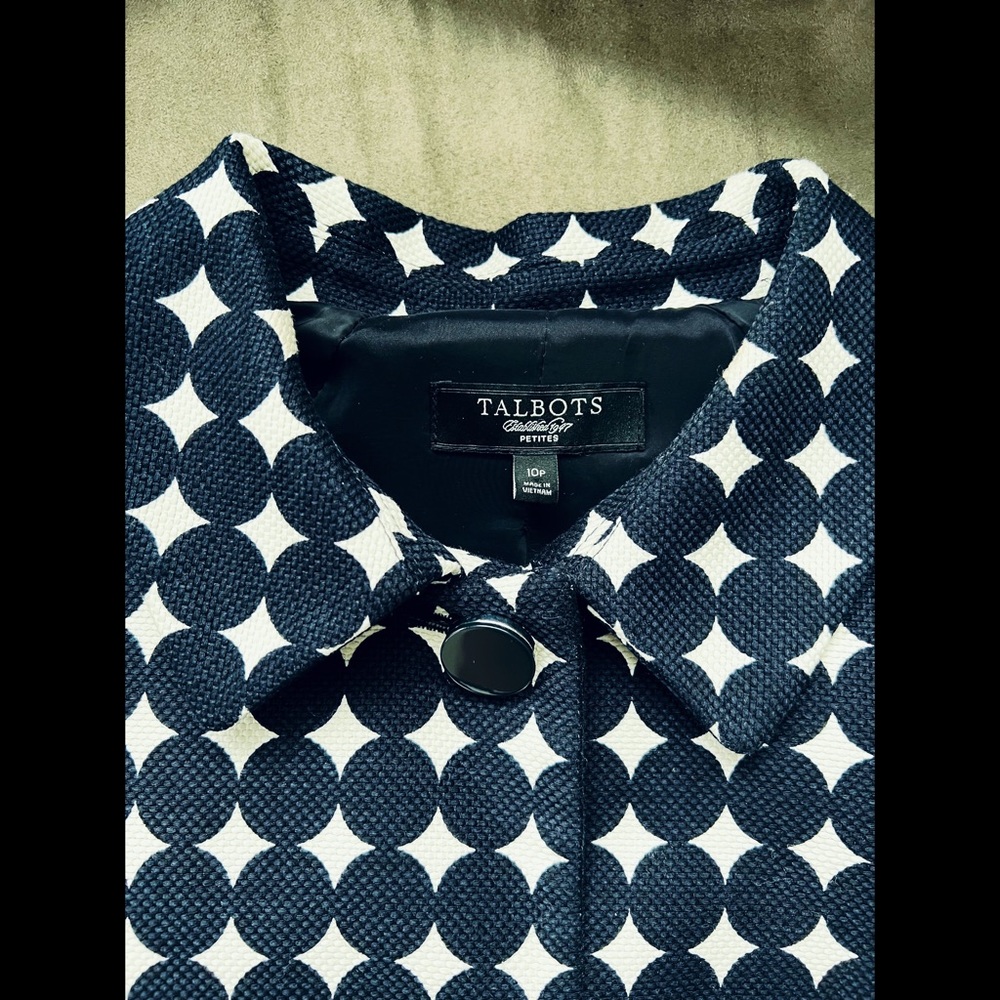 Talbots 50’s 60’s Mod Circle Pattern Blazer Size … - image 8